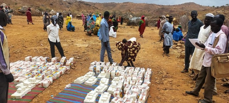 Distribution de savon à Jabal Marrah, Darfour Central - Soudan © TGH