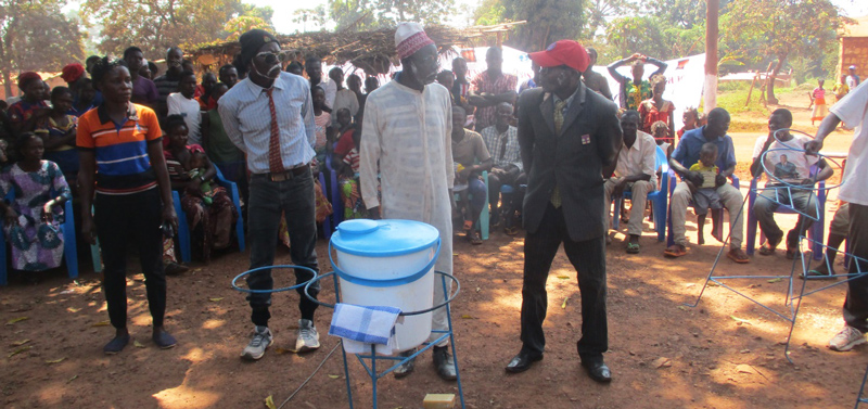Theatre company presenting a skit on the occasion of the World Toilet Day
