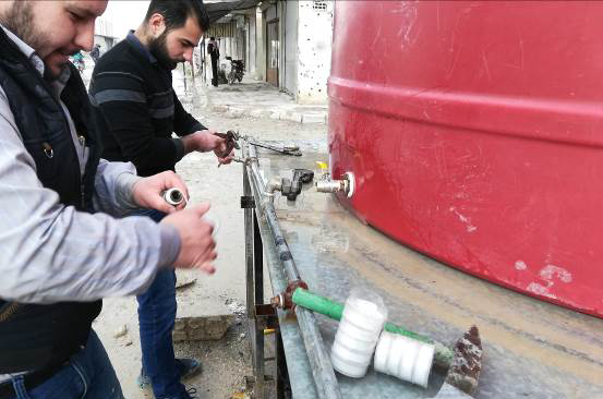 Entretien des réservoirs d'eau, Ghouta de l'Est