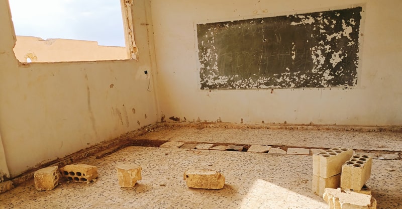 Arshoneh village school before TGH rehabilitation, Hama governorate, Syria, December 2021 © TGH